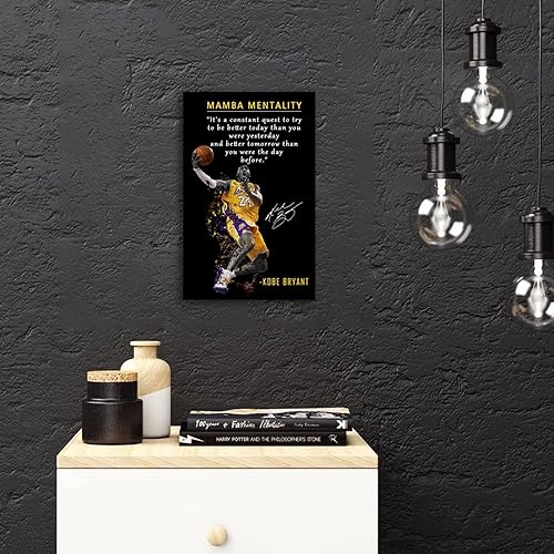 Miniatura 3 de Kobe Bryant - Póster inspirador para pared, lienzo con cita de mentalidad de Mamba, arte de pared, diseño deportivo de jugador de baloncesto,