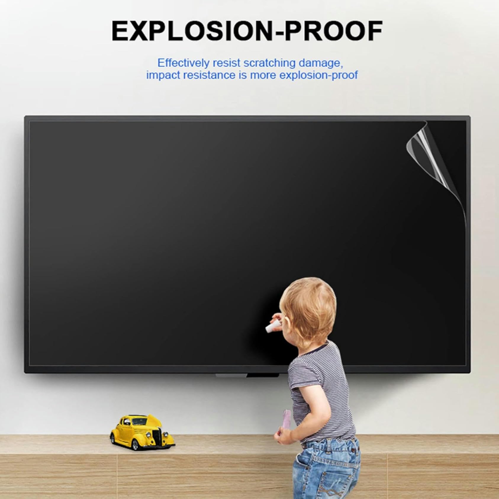 Matowa Antyodblaskowa Folia Ochronna Na Ekran Telewizora, Filtr Przeciw Zarysowaniom/Przeciw Promieniowaniu Uv, Folia Ochronna Do Telewizorów Lcd 32-75 Cali, L,A-65 Inches 1429x804 mm
