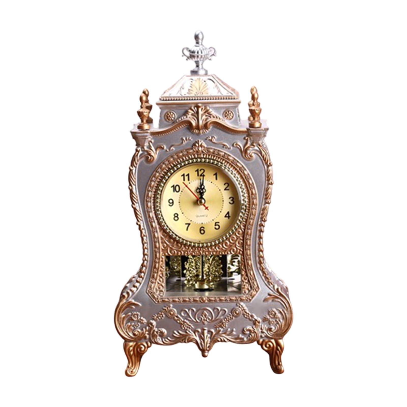 Decorative Vintage Table Clock Automatic Musical Chime Classic Pendulum Farmer Home Musical Decoration Musical Hourly Clock Decorative Clock