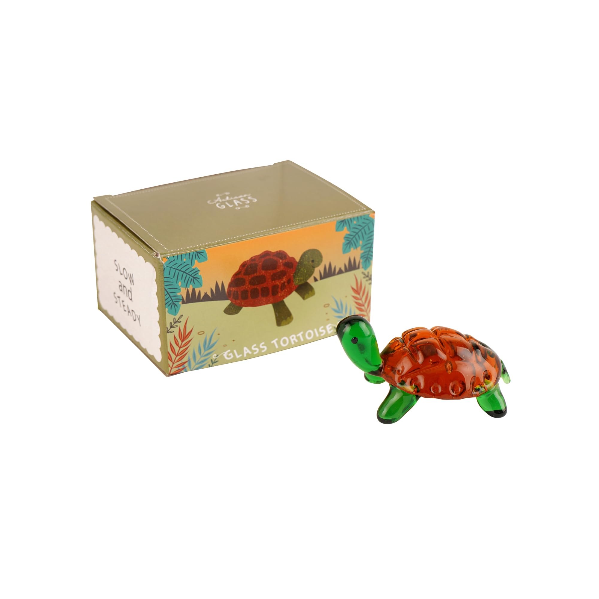 Cgb Giftware Green | Artisan Glass Tortoise In Gift Box | Decoration | Ornament | Collectable | Home Decor