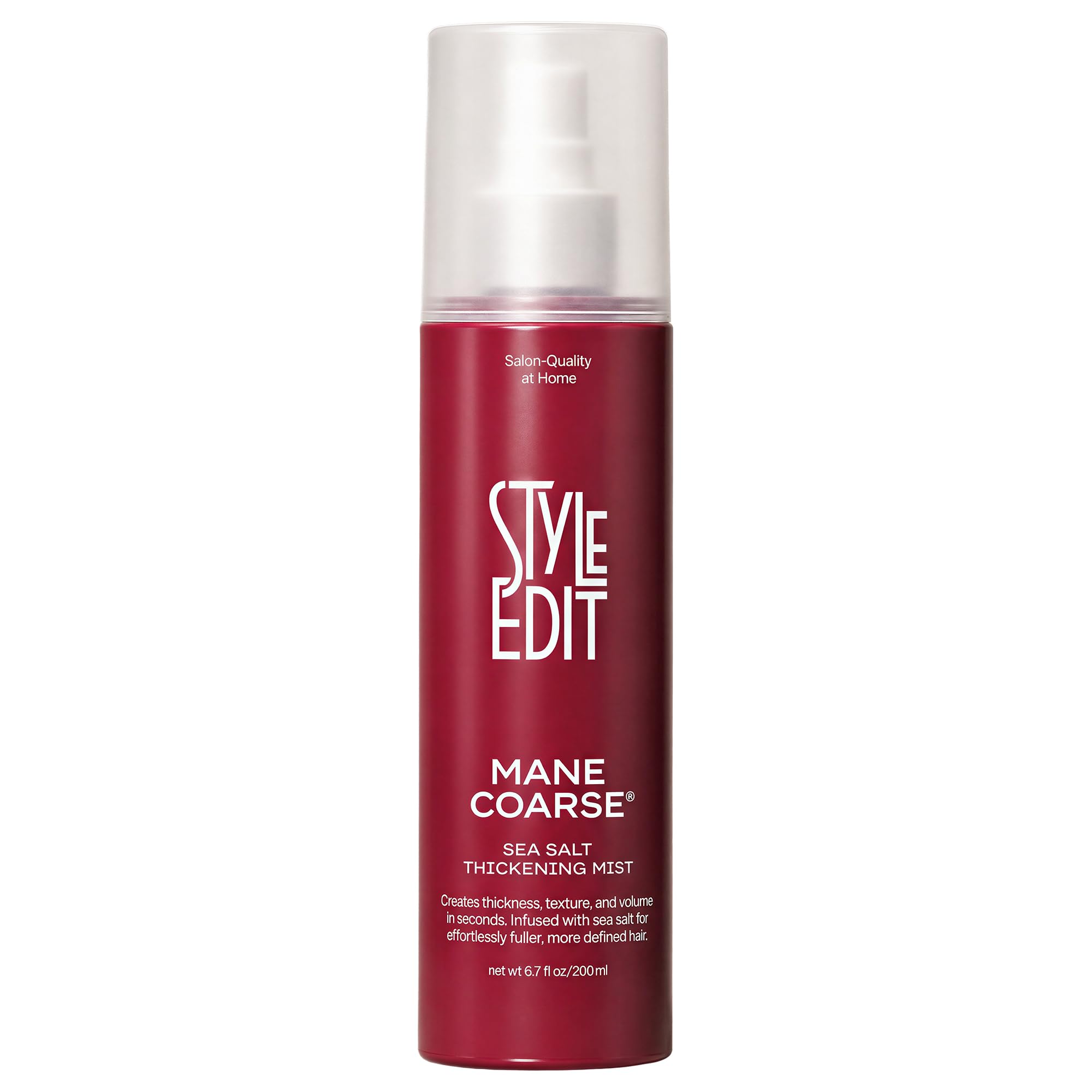 STYLE EDIT MANE COARSE™ Sea Salt Spray for Hair | Thickening Texturizing Spray for Men & Women | Instant Volume & Texture with Light Hold for Beach Waves | 6.7 oz