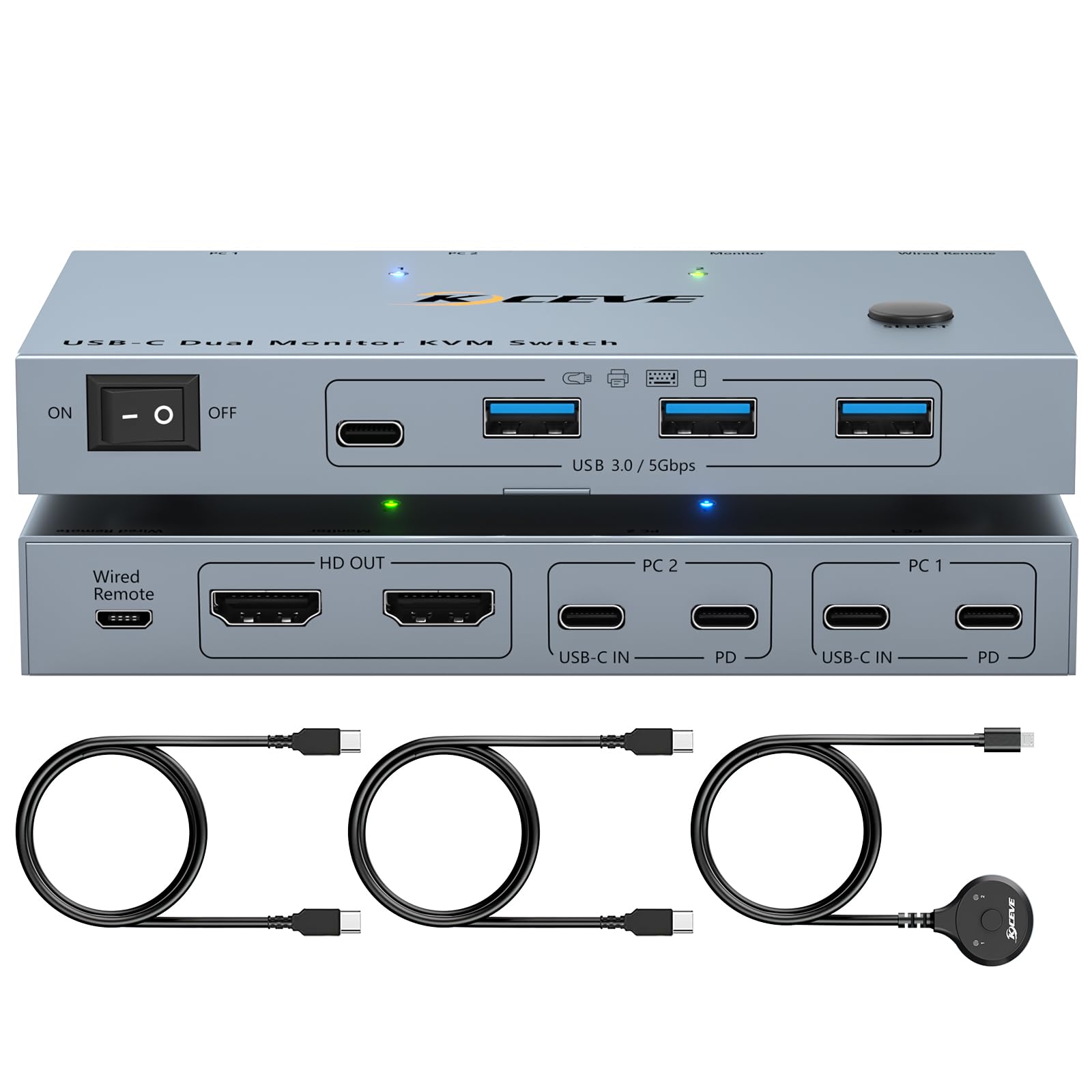 AOOGOO USB-C KVMスイッチ デュアルモニター 2入力2出力 4K Amazon.co.jp: USB C KVMスイッチ モニター2台 ノートパソコン2台、4K