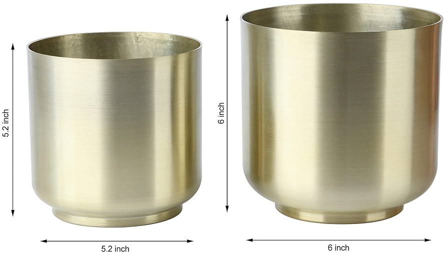 Amazon.co.jp: Vixdonos ゴールドプランター フラワー ポット