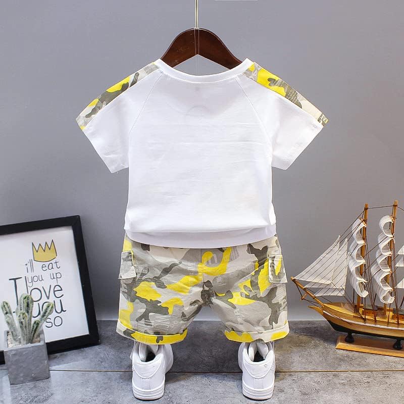 Image of Bold N Elegant Unisex Kid Cotton Solid Playful Happy Face Print Half Sleeve T-Shirt & Denim Shorts Summer Clothing Set
