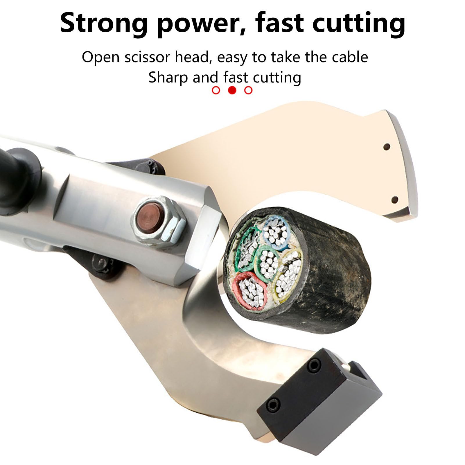 Forbici per cavi idraulici ricaricabili, strumento di taglio elettrico a cricchetto con display a LED, adatte per cavi in rame fino a 120 mm, include 2 batterie