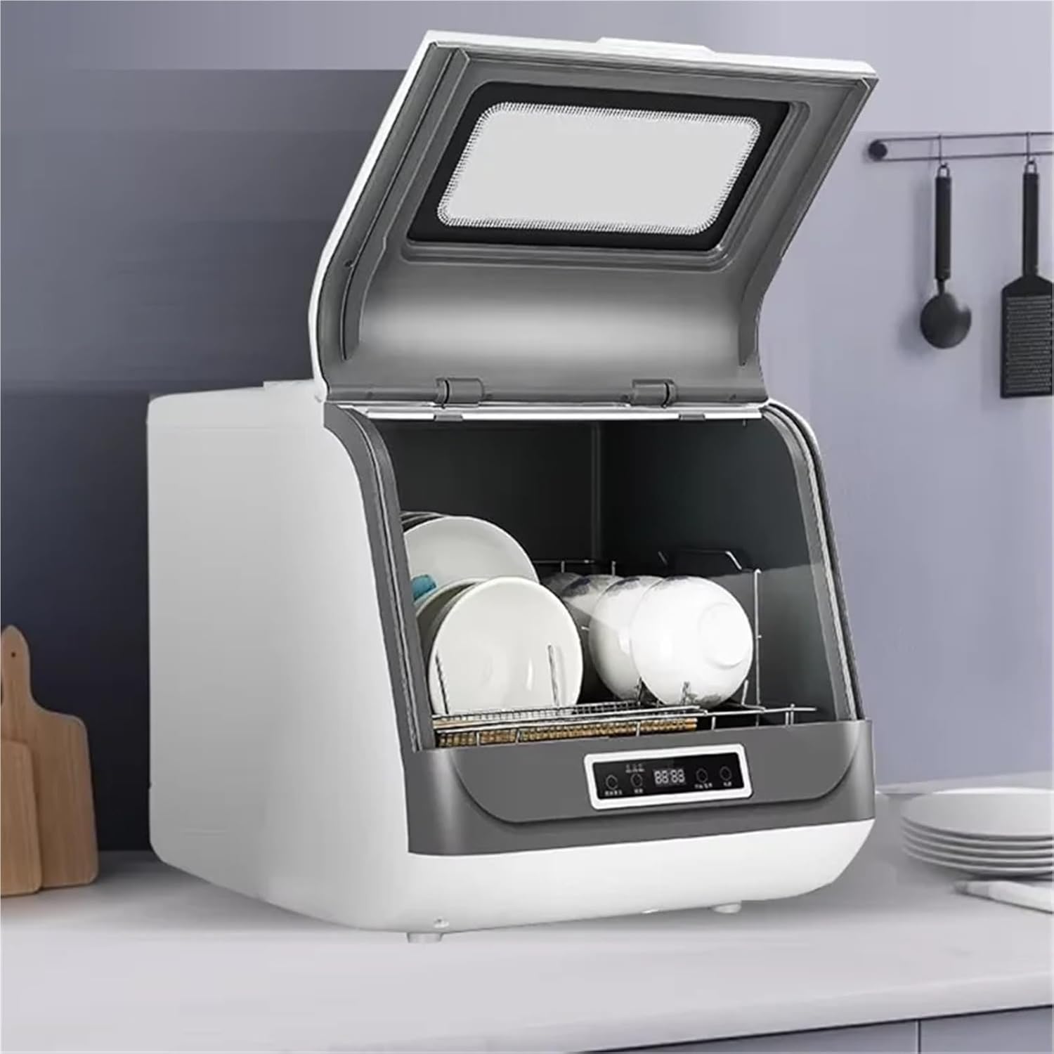 Countertop Dishwasher. Desktop High Temperature Washing Drying Disinfection Countertop Mobile Dishwasher Convenient .Space Saving