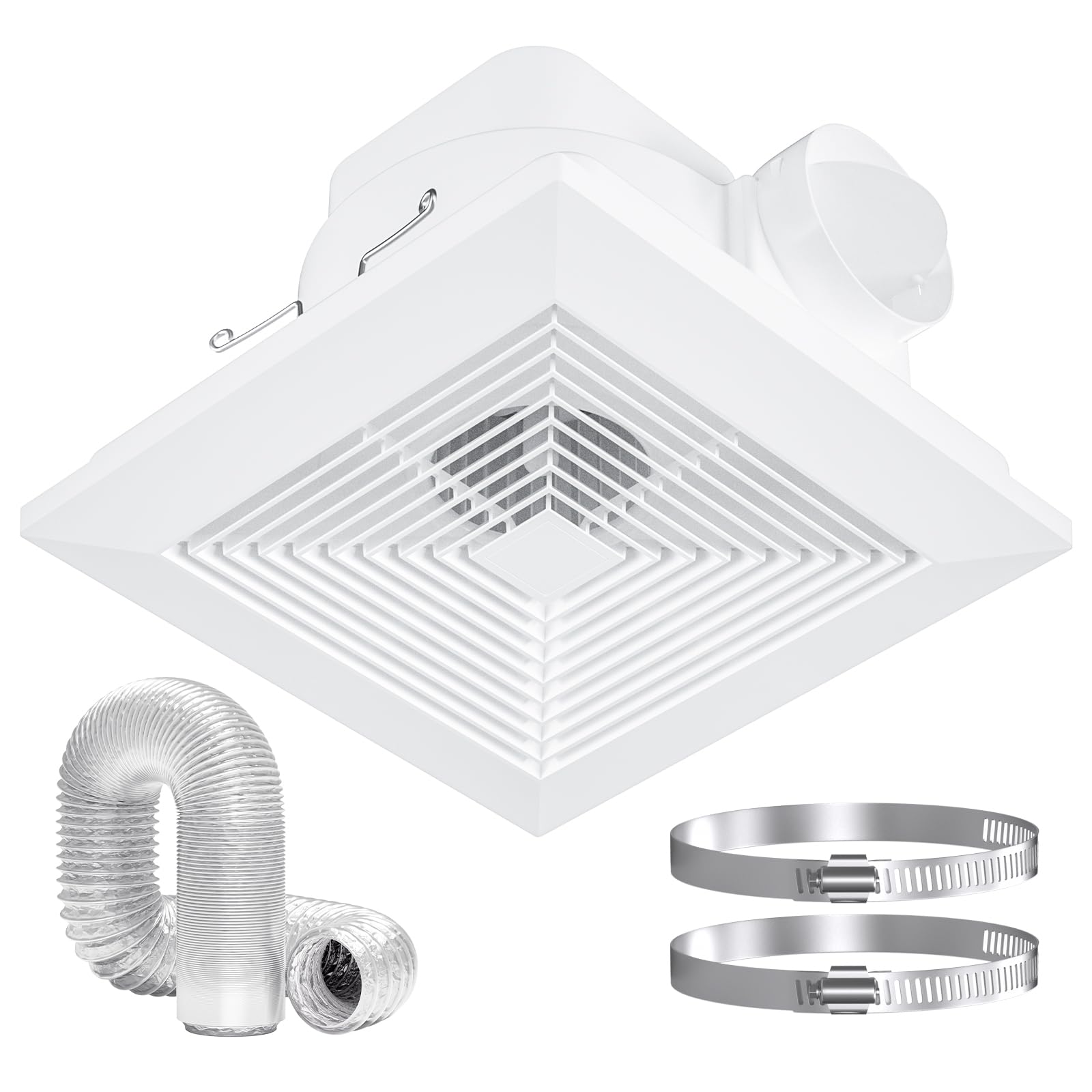 Snapklik.com : Bathroom Exhaust Fan, Quiet Square Bathroom Vent Fan 111 ...