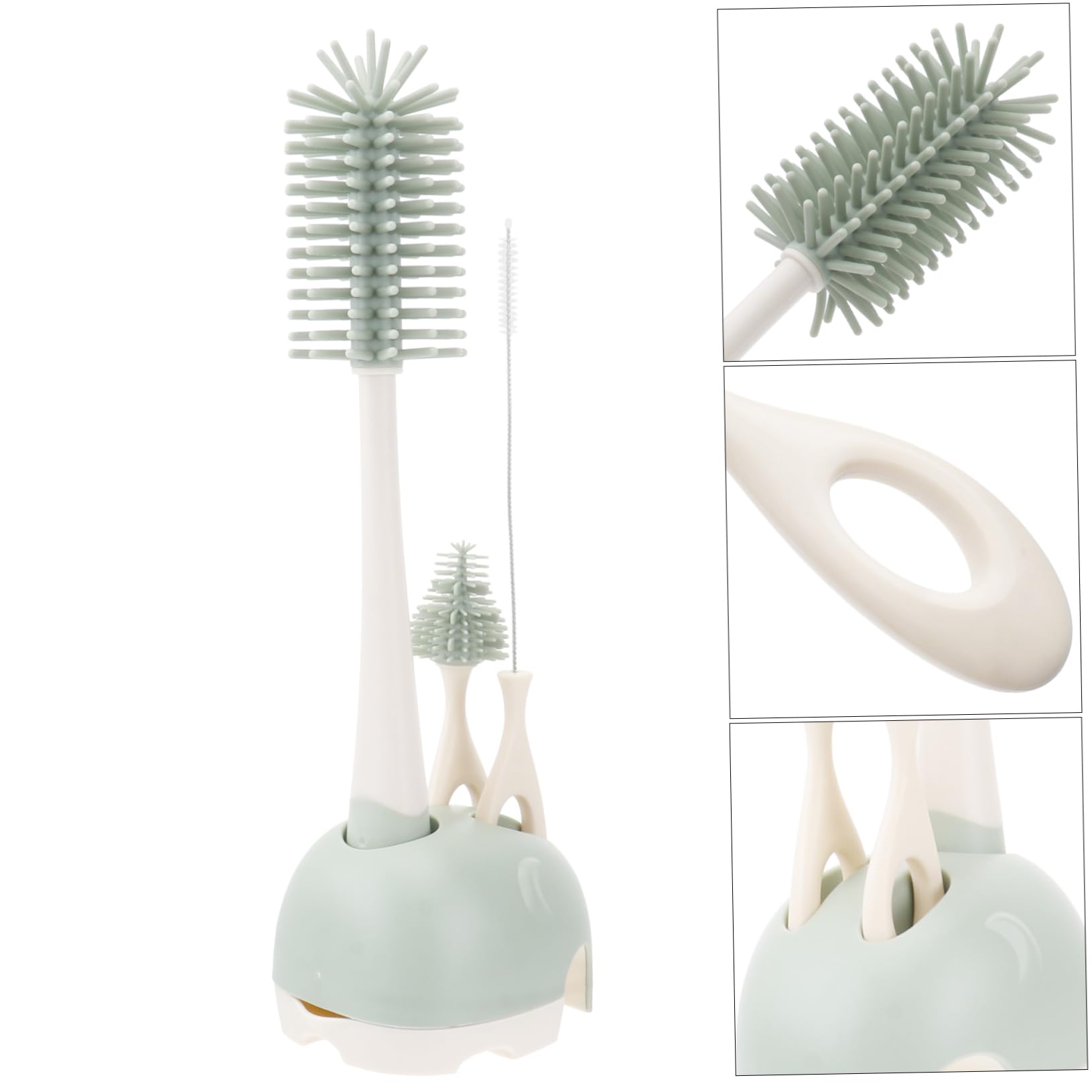 ibasenice 2 Pz Set Di Spazzole Per La Pulizia Scovolino Per Bambini Spazzola Per Bottiglia D'acqua in Silicone Spazzola Per Biberon in Silicone Abito Spugna Bambino Silicone Alimentare Latte