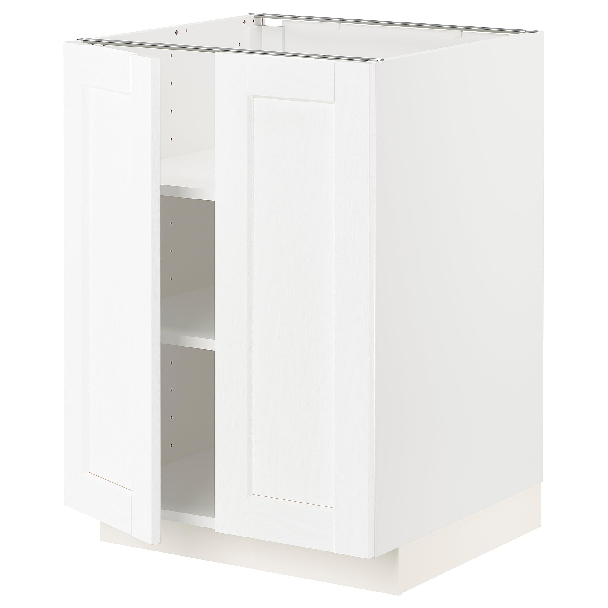 Meuble bas METOD avec étagères et portes effet bois blanc ProTuning 60x60 cm