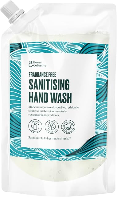 Bower Collective, Antibacterial Fragrance Free Hand Wash Refill, Eco-Friendly, Natural Hand Soap Refill, 1L