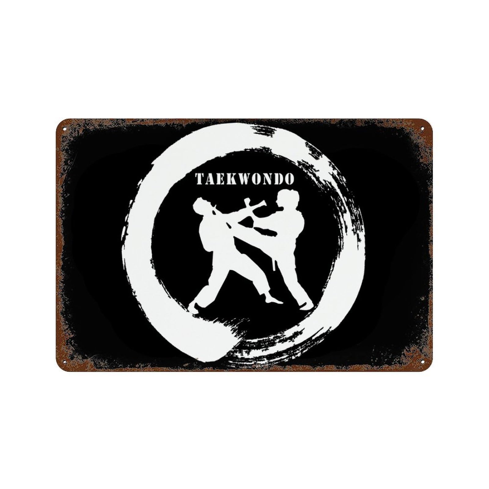KWQDOZF Karate Theme Metal Tin Sign,Vintage Iron Hanging Plate Horizontal with Rust Poster Wall Decor 8x12inch