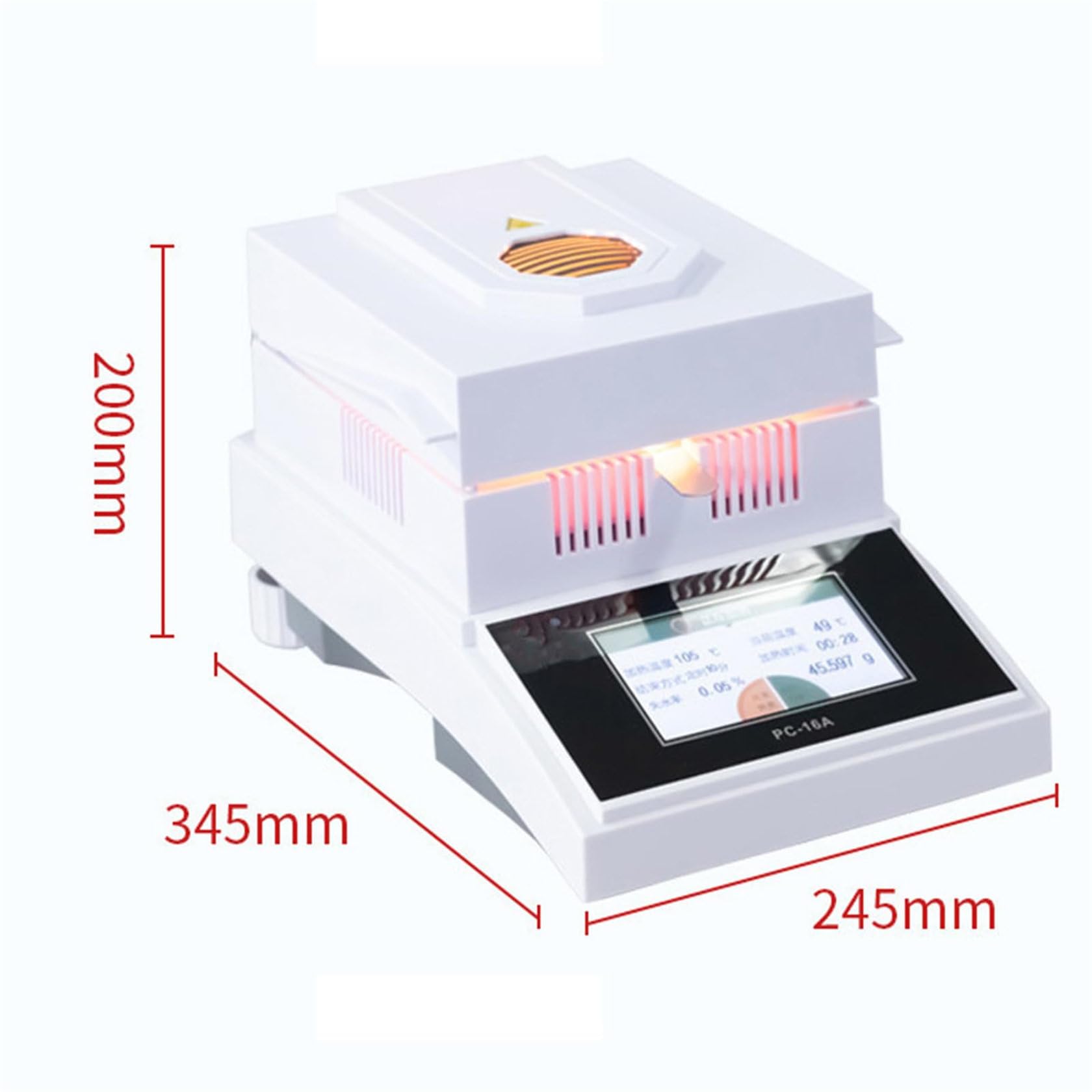 Analizador de humedad halógeno con pantalla táctil, 2 modos de secado, equilibrio de laboratorio de alta precisión para una determinación precisa del contenido de humedad