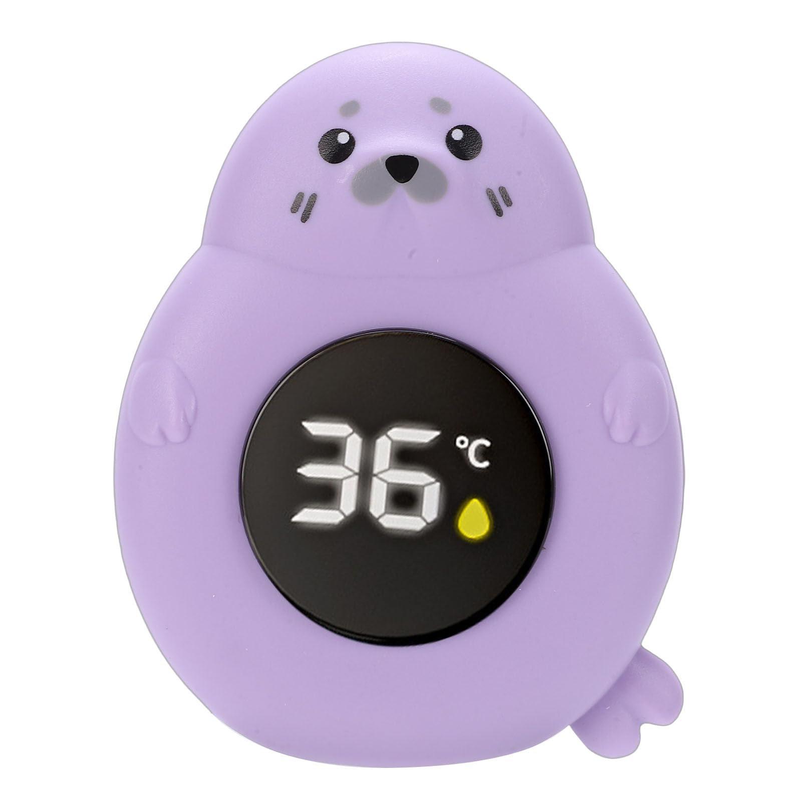 Adorable Cartoon Seal LED Digital Water Temperature Thermometer Toy for Baby Toddler Bathtub, Portable and Convenient (Purple) — view 5