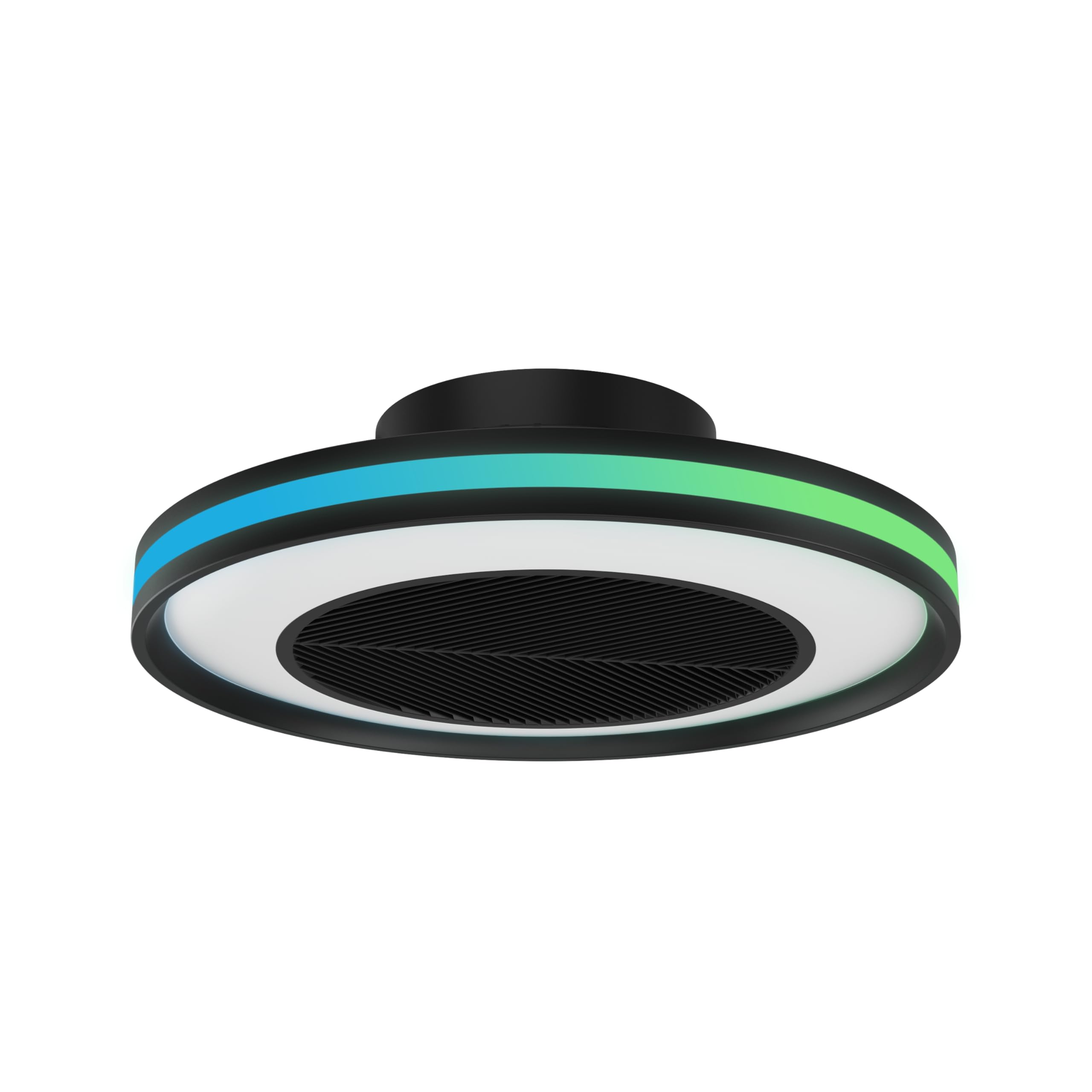 Sulion - Ventilador de Techo con Luz LED CRATO – Motor DC Silencioso, Luz 30W Regulable CCT, Luz Led de colores, Altavoz Bluetooth Integrado, 6 Velocidades, Temporizador, Modo Verano-Invierno