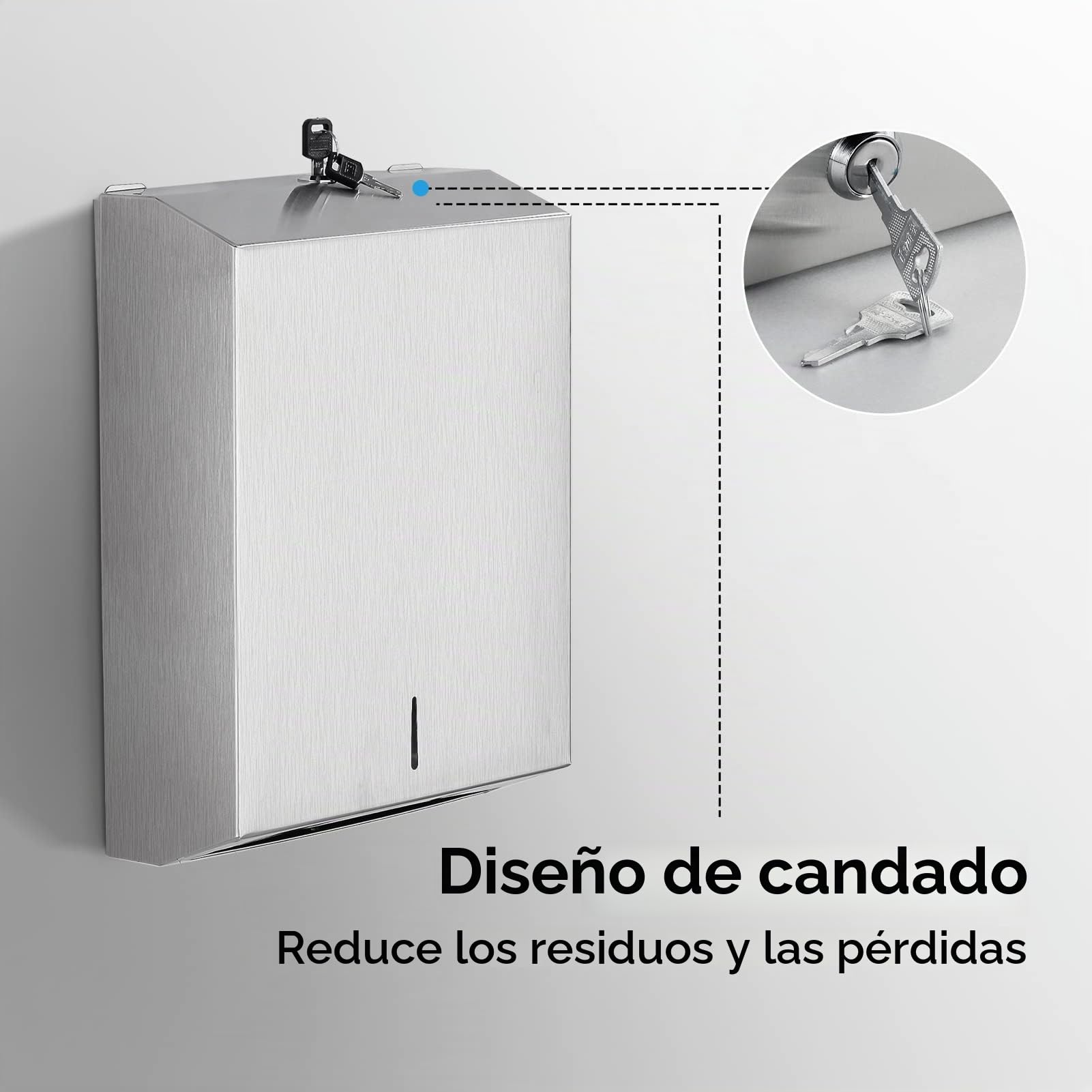 modunful Dispensador de Toallas de Papel para Montaje en Pared, de Toallas de Papel de Triple Pliegue,Soporte de pañuelos de Acero Inoxidable de Gran Capacidad,Adecuado para baños y Lugares