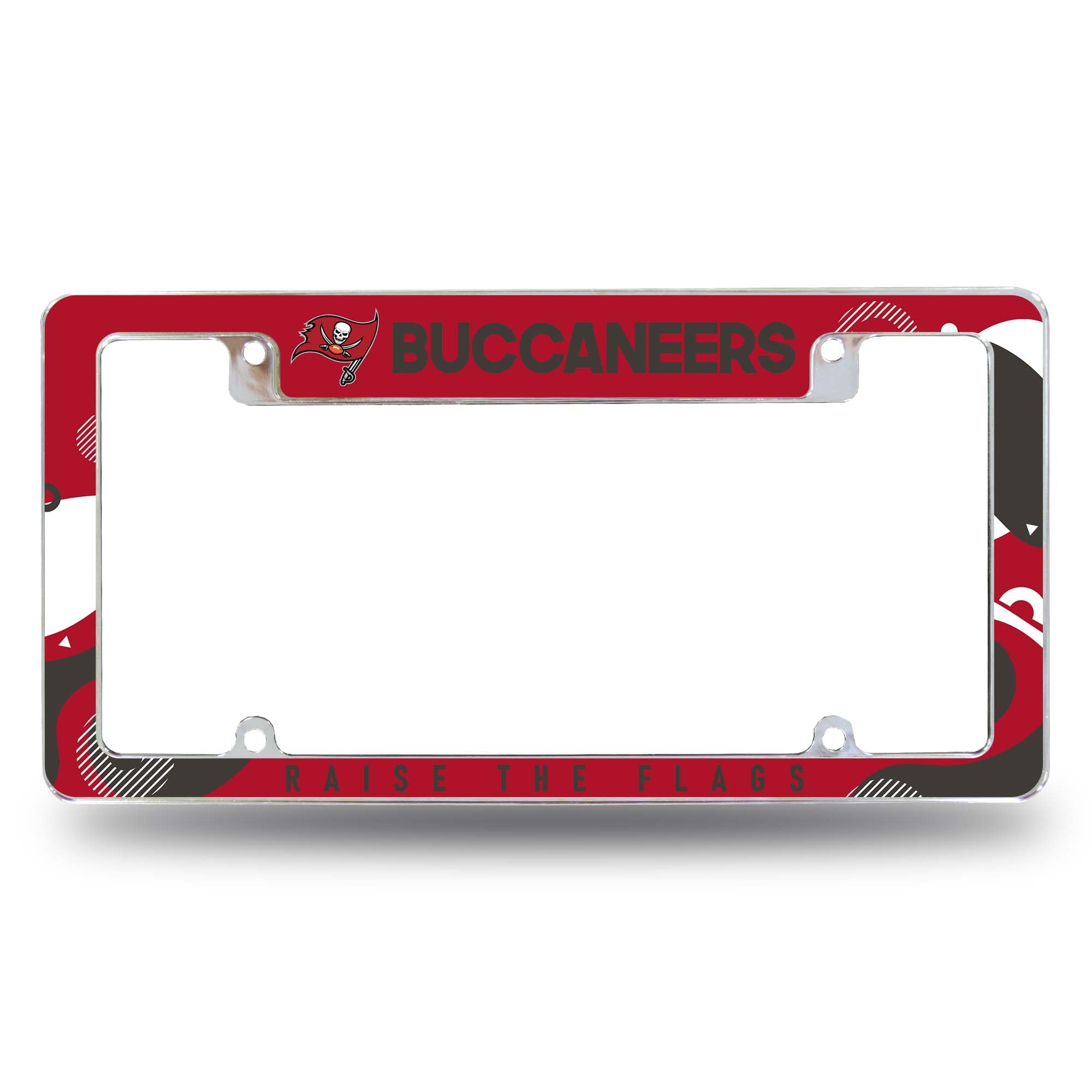 Rico Industries NFL Football Tampa Bay Buccaneers Wave 12" x 6" Chrome All Over Automotive License Plate Frame for Car/Truck/SUV