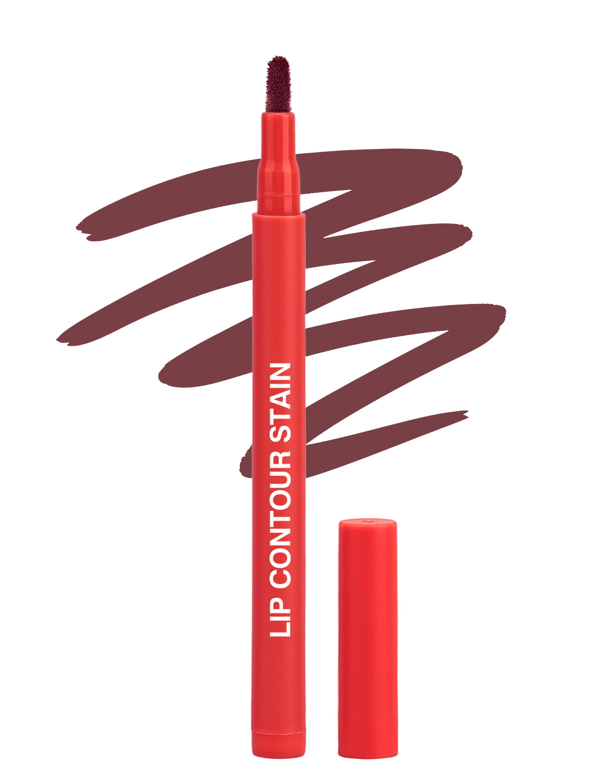 Erinde Lip Contour Lip Stain, Lip Liner Stain Long-Lasting Waterproof, Smudge Proof Transfer-Proof Lipstain Pen Lip Tint Marker, Vegan & Cruelty-Free Formula, 06 Deep Garnet