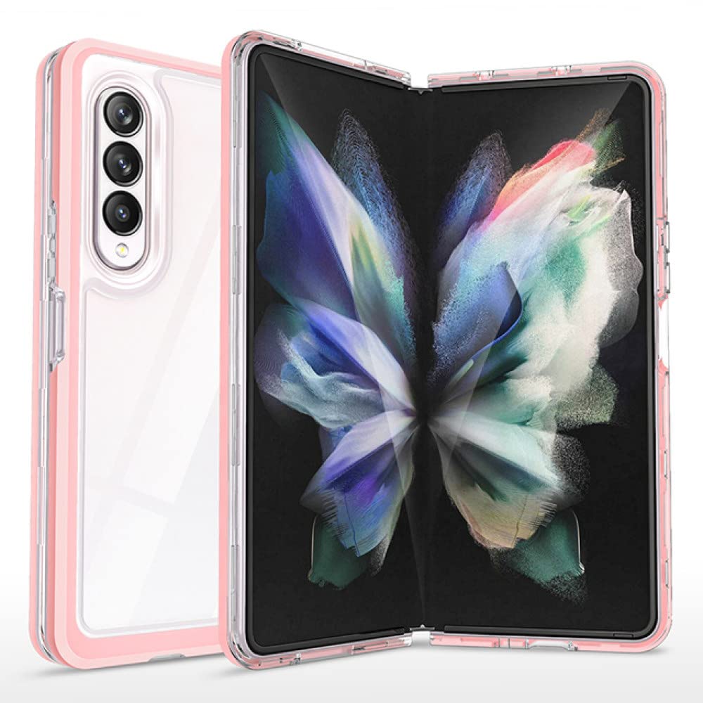 Coque Samsung Galaxy Z Fold 4 transparente rose rigide antichoc - 8