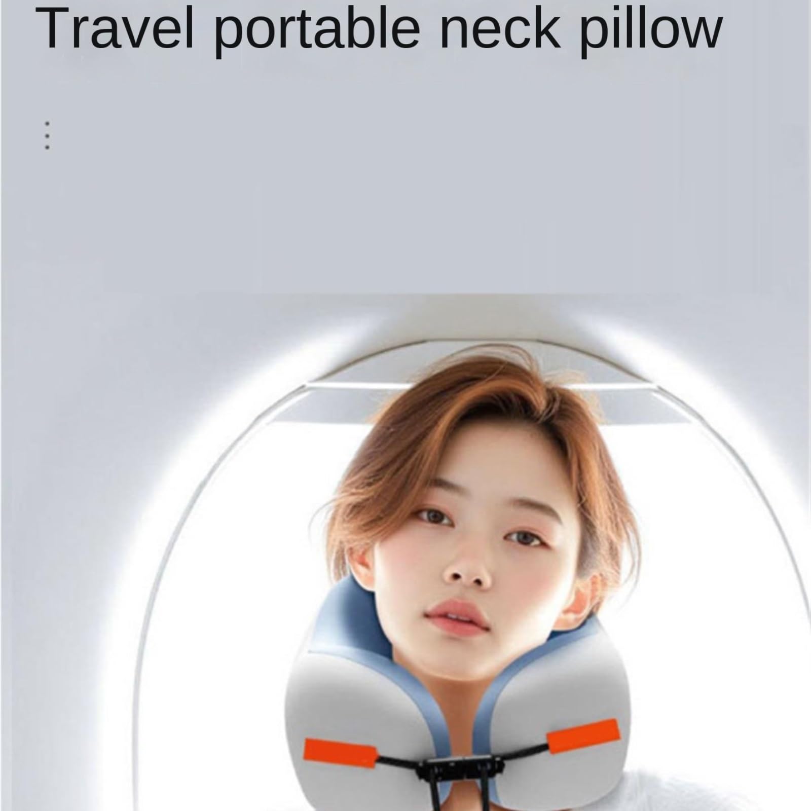 Schlafkissen Flugzeug Für Reisen U-förmiges Nackenkissen Mit Dreipunktstütze, Ideal for Unterwegs for Nickerchen(Pink)
