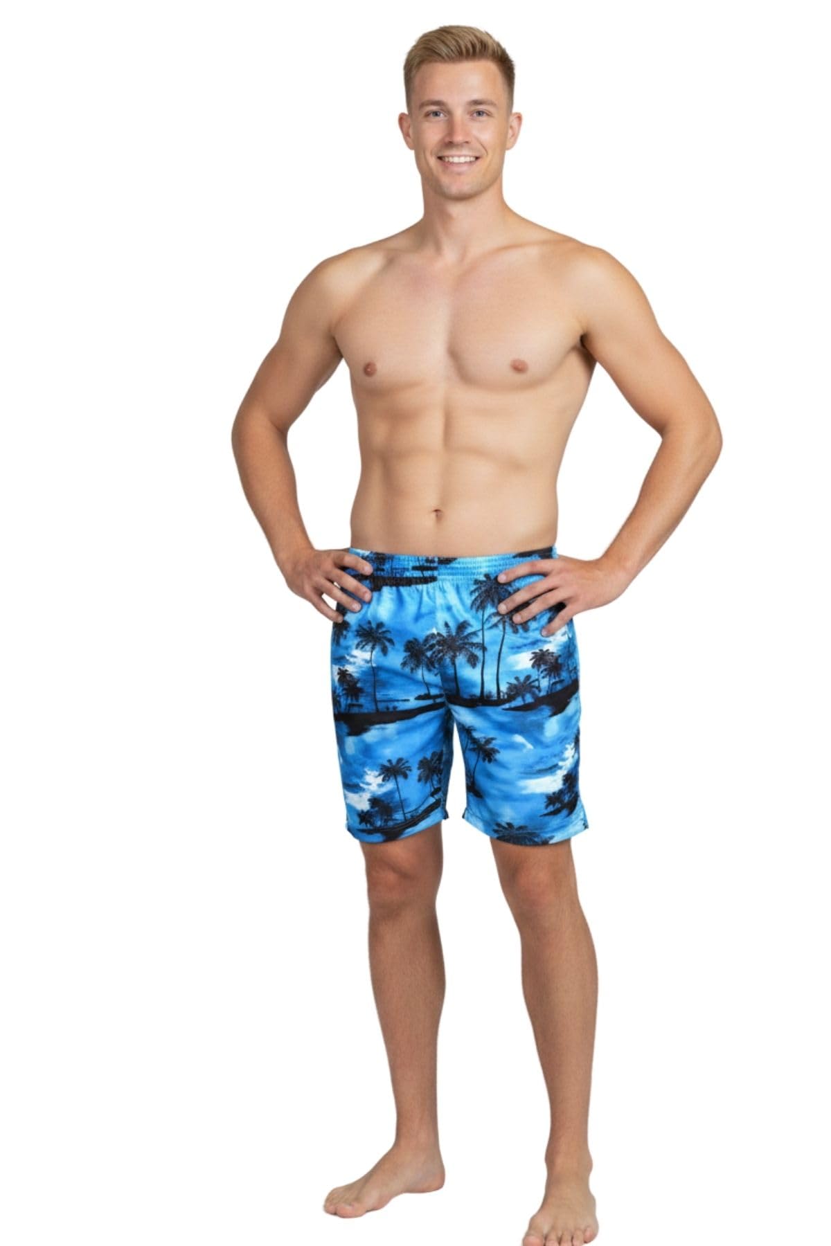 Aqua Holic Swim Shorts for Men with Side Pockets and Drawstring