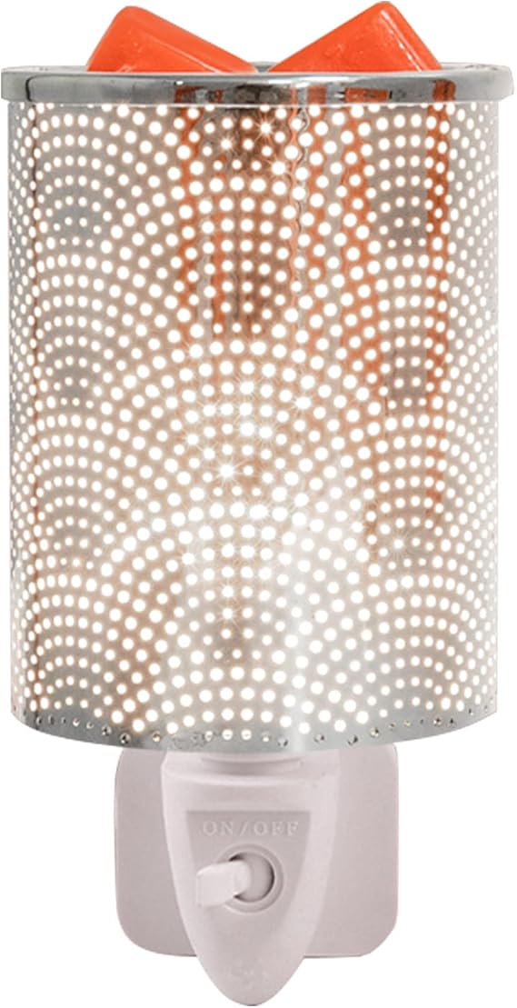 Plug in Oil Burner in Silver Metal,Electric Wax Melts Burner or Wax Melts & Scented Oils