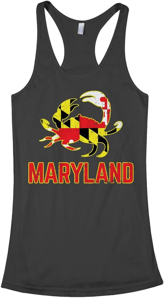 Threadrock Women's Maryland State Flag Crab Emblem Racerback Tank Top