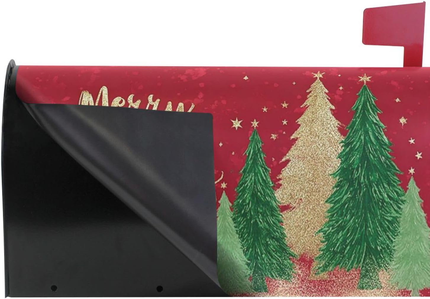 Wusikd Merry Christmas Mailbox Cover Magnetic Standard Size Christmas Tree Letter Post Box Cover Wrap Decoration Welcome Home Garden Outdoor 25.5" Lx 21" W