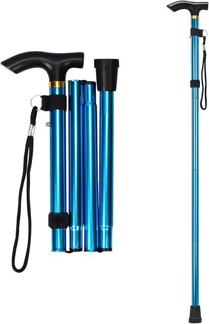 supregear Folding Walking Stick, Adjustable Collapsible Walking Stick - Lightweight Portable Balancing Walking Aid - Travel Walking Cane for Elderly Adults Men Women