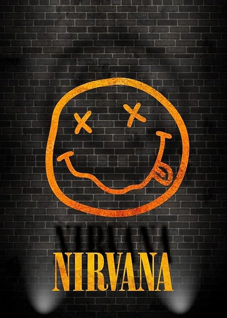Street Art Nirvana American Hard Rock Grunge Popular Music Best Print Poster Wall Art Picture A4 +, multicoloured, 8.3 x 11.7 inches
