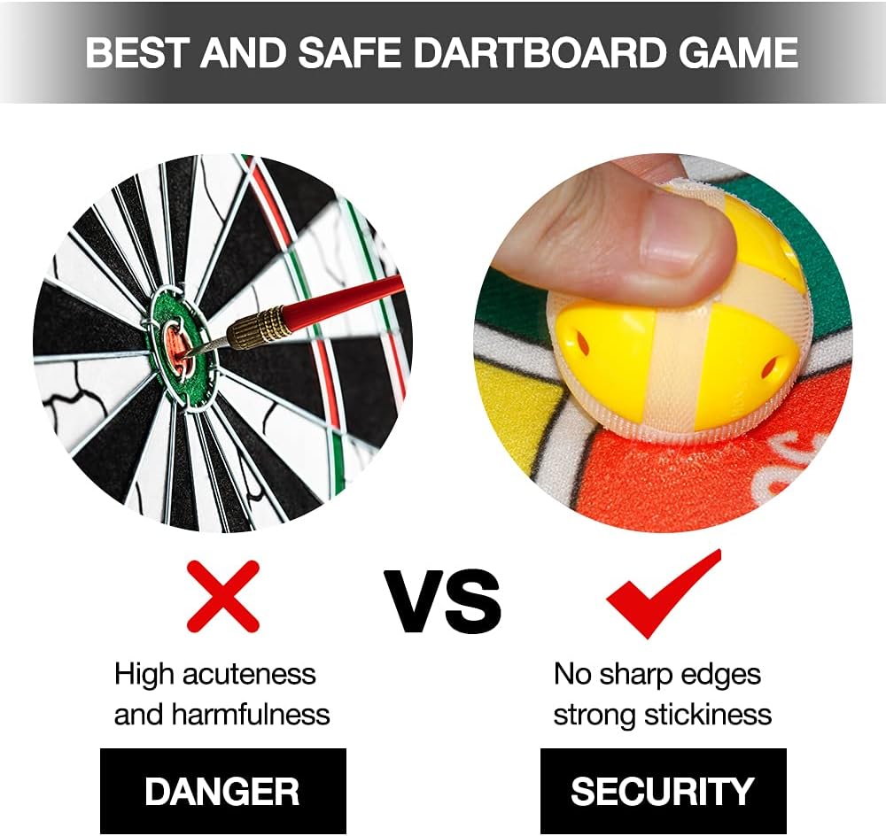 Gobesty Dart Board Game for Kids, Kids Safe Fabric Dart Board Game Set