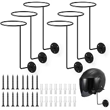 6PCS Motorcycle Helmet Rack, Metal Wall Mount Helmet Holder Stand Display Rack Multifunctional Space-Saving Ball Rack for Cap Hat Wig Riding Jacket Coat