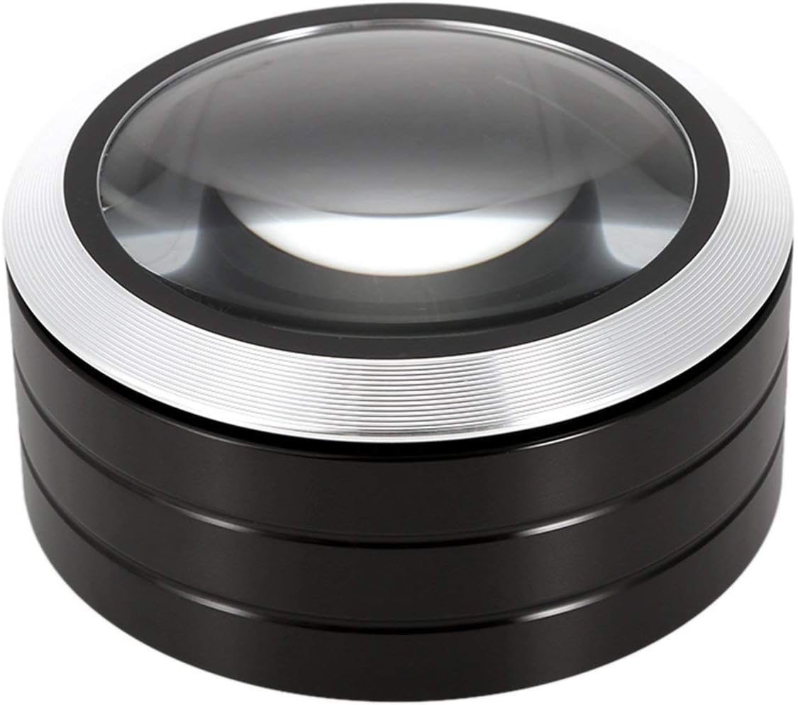 Magnifiers Round LED K9 Optical Lens Reading Magnifier, Desktop Burning Glass Mirror
