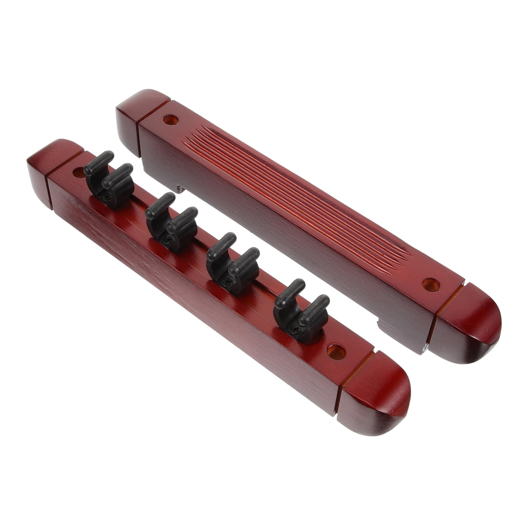 Abaodam 1Set Wall Mounted Billiard Rack Slot Wooden Holder Organizer for Pool Storage Elegant Design Wine Space Saving Multi Purpose Display Stand for Cues and Fishing