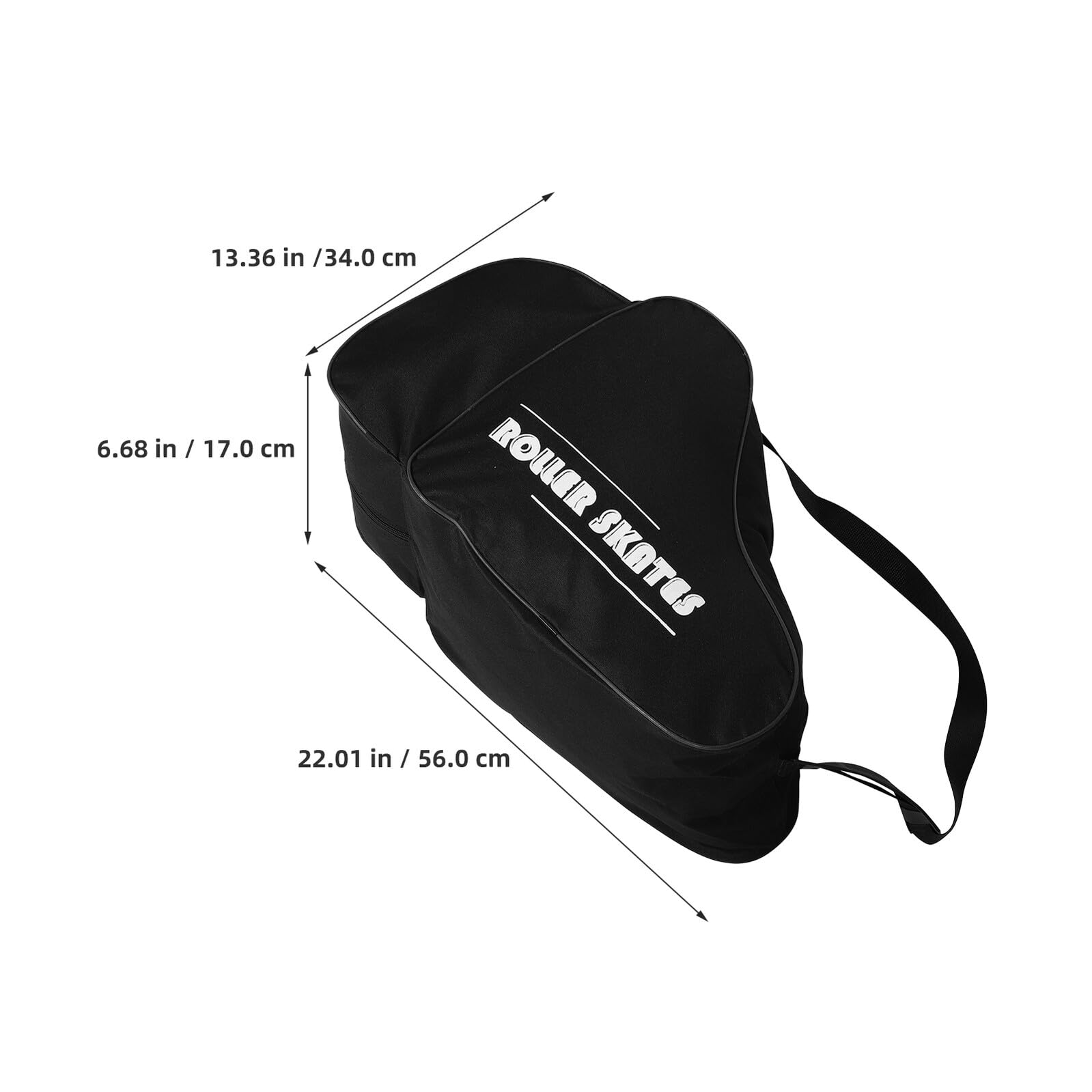 KOMBIUDA 2 Pezzi Borsa per Pattini Ice Skating Unisex con Tracolla Ergonomica Grande Capacità e Materiale Resistente per Pattini Rotelle e Accessori Nero