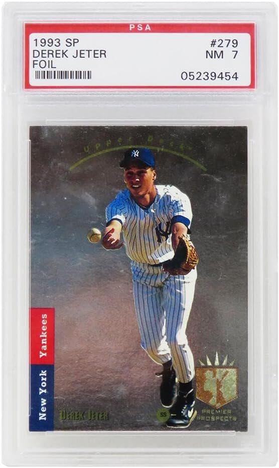 Derek Jeter (New York Yankees) 1993 SP Foil Baseball RC Rookie Card #279 (PSA 7 NM) (F) - Baseball Slabbed Rookie Cards
