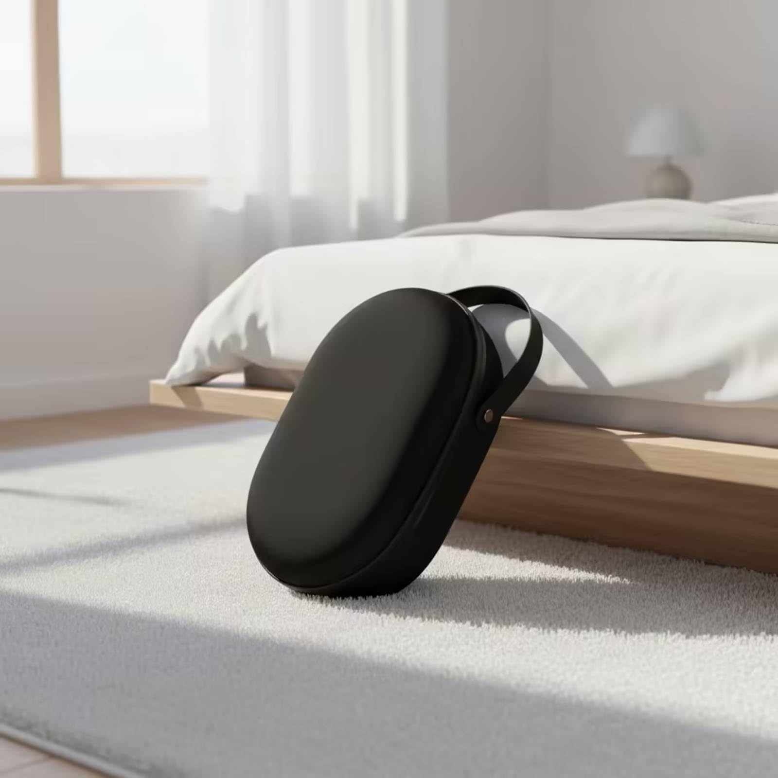 Qianly Custodia Rigida con Cerniera da Viaggio Custodia con Maniglia Resistente Agli Urti per Viaggiatori, Pendolari, Nero