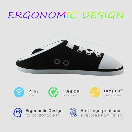 Miniatura 3 de CHUYI - Ratón óptico inalámbrico de 24 GHz diseño ergonómico portátil con receptor USB para ordenador o portátil regalo divertido