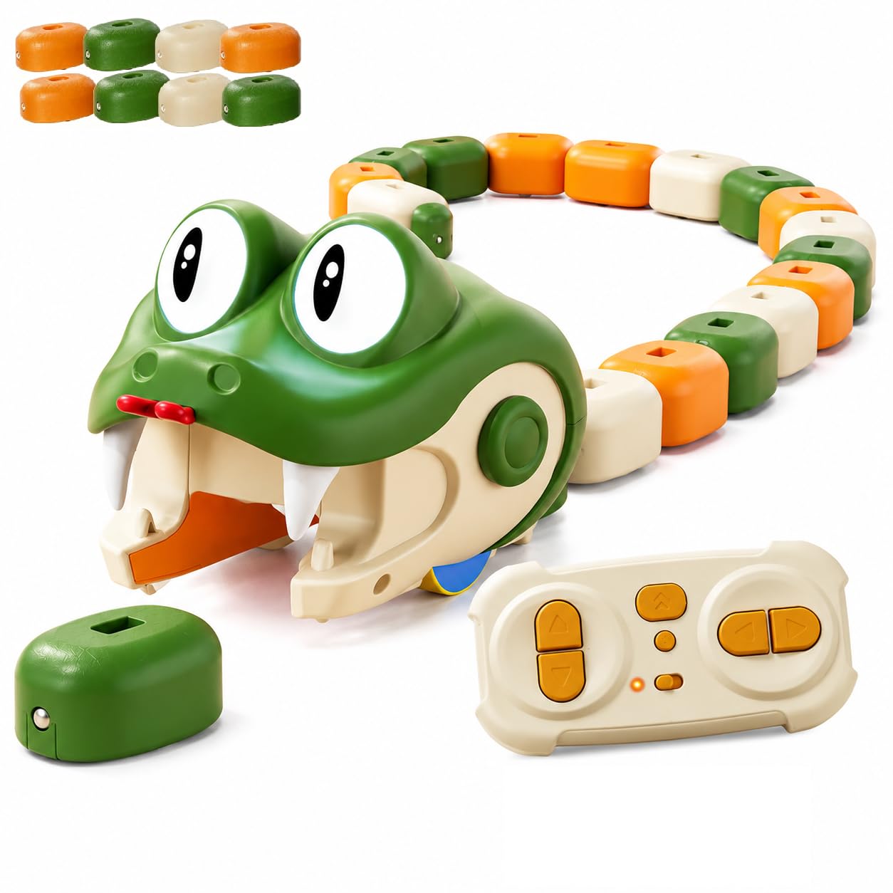 Magnetic Snake Game Eating Itself, Remote Control Snake Game con Sonido y Luces, Juego Competitivo Padres-Hijos, Carrera Interactiva Infantil (Verde)
