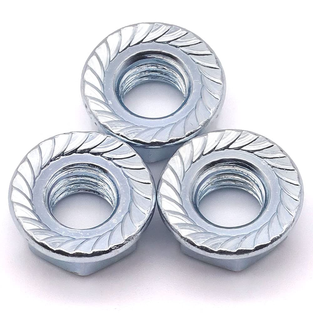 3/8-16 UNC Serrated Flange Hex Locknuts Zinc Plated Carbon Steel 20 Pack