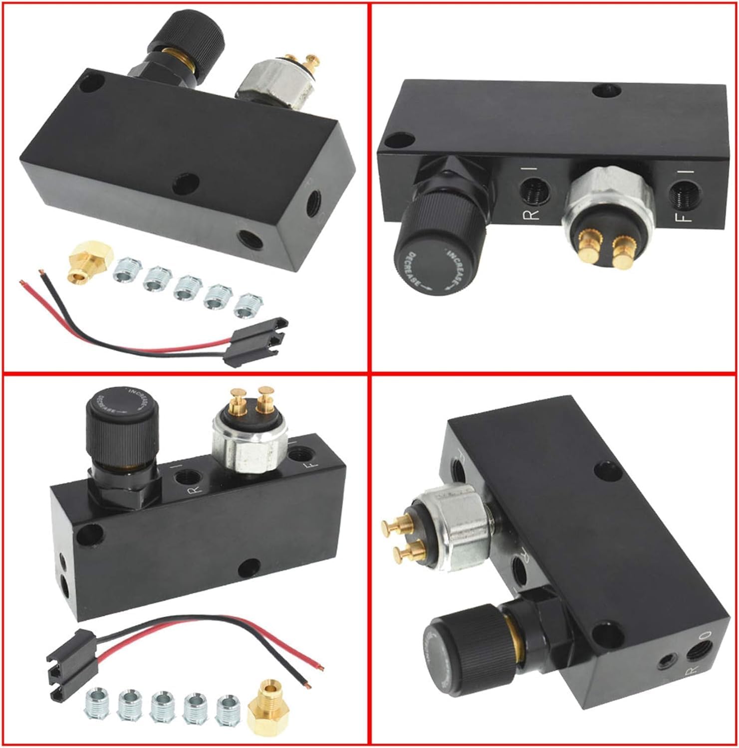 Adjustable Proportioning Valve & Distribution Block Brake Disc/Drum with Five Stainless Steel Fittings Compatible with Chevrolet Chevelle Camaro Firebird Nova Street Rod & Trucks