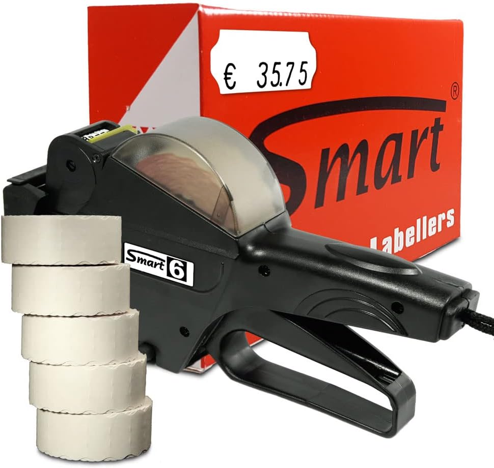 Produktbild von SET Uno S16 Preisauszeichner + 5 Rollen Etiketten 26x16 Mm – Zweizeilig, 8+8 Stellen
