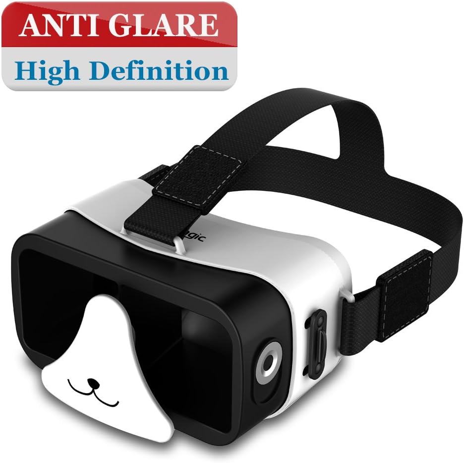 3D Panda Mini VR Device With Magnetic Trigger for Gift for Child,Upgraded Ultra Light Portable Virtual Reality Headset Version Glasses for iPhone 6s Nexus 6 Samsung Galaxy s5 s6