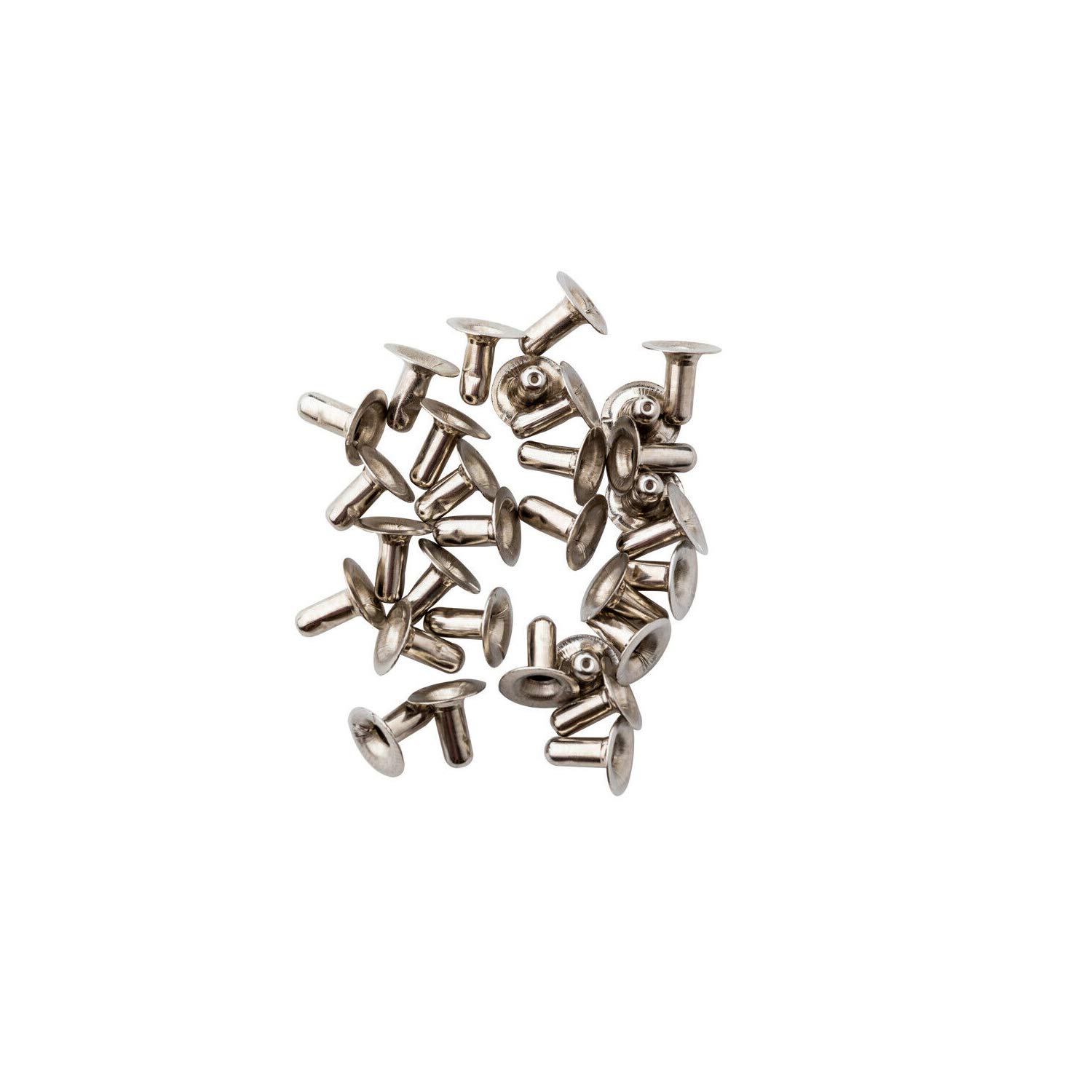 Trimming Shop Doppelkappen-Nieten - 100 Stück 8mm Silber Für Lederarbeiten