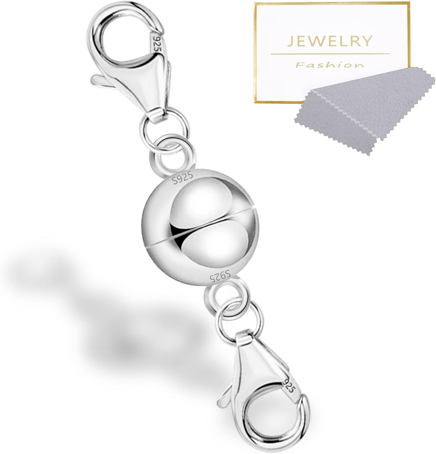 925 Sterling Silver Double Lobster Clasp Magnetic Necklace Jewelry Clasps and Closures Sterling Silver Double Bracelet Necklace Clasp - Image 7