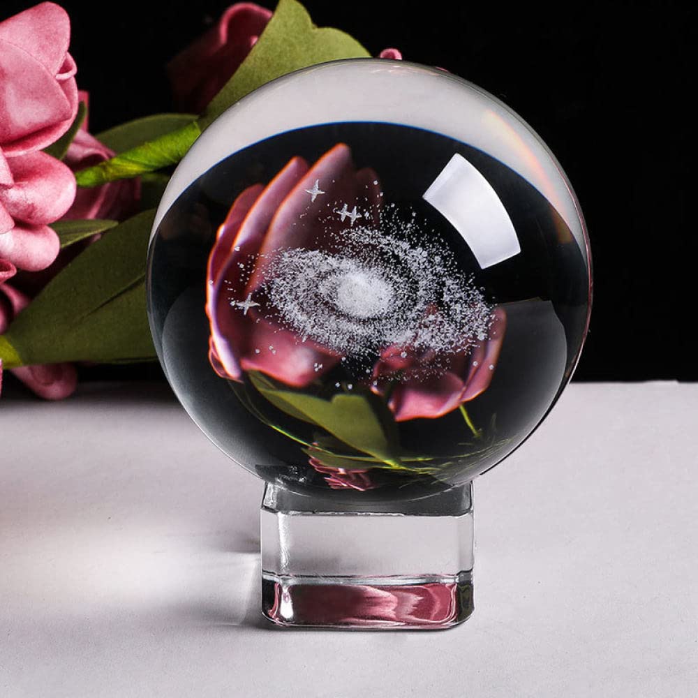 60/70/80MM średnica Globe Galaxy miniatury kryształowa kula 3d grawerowane szkło kwarcowe kula kula akcesoria do dekoracji domu, ze srebrną podstawą, 80mm