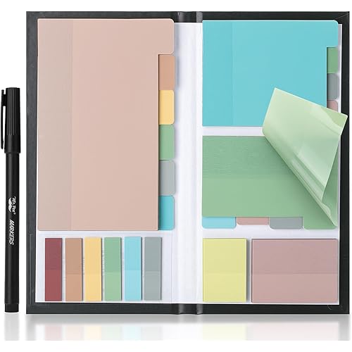 Mr. Pen- Transparent Sticky Note Set, 410 Pack, Morandi Colors, Transparent Sticky Notes Tabs