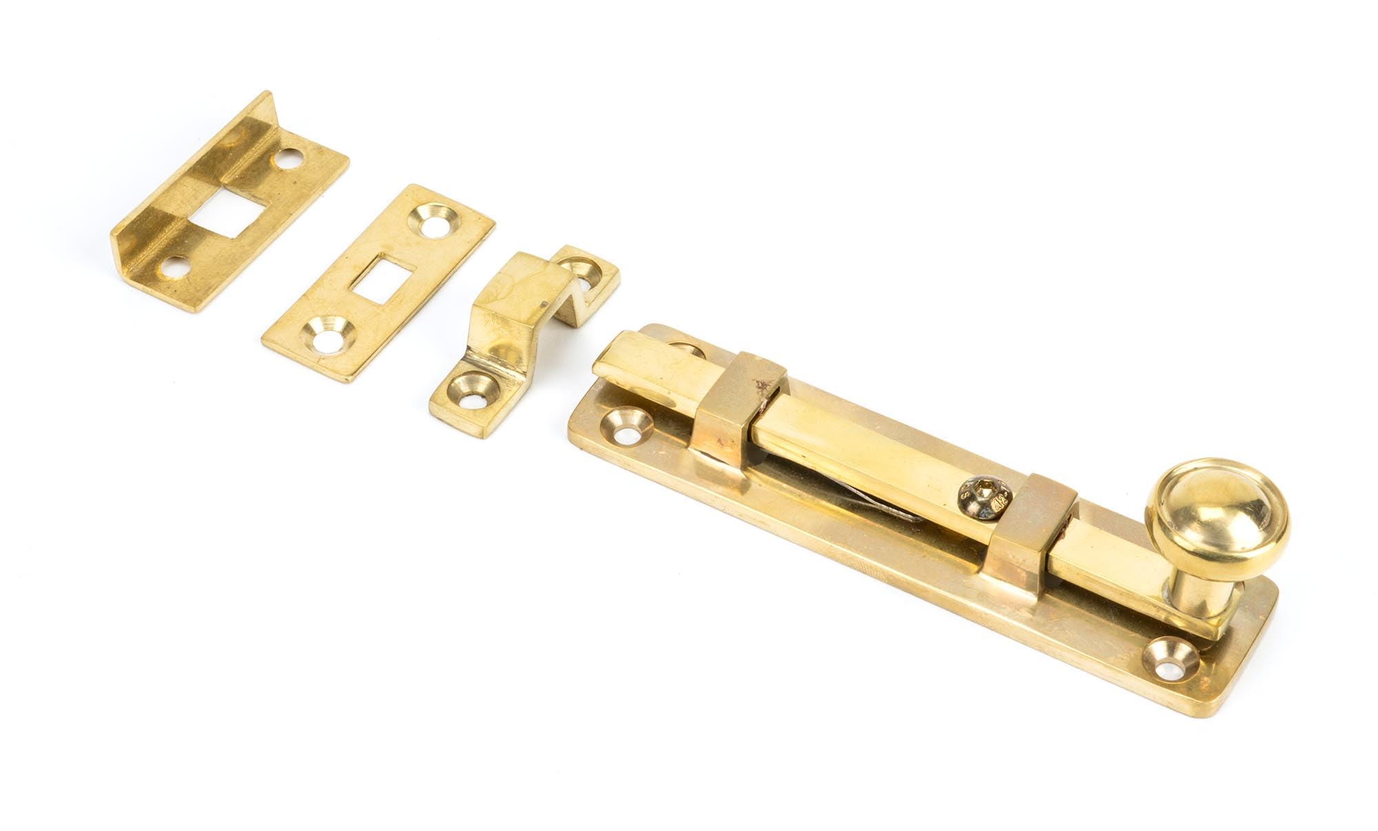 From The Anvil 33096 Polished Brass 4"" Universal Bolt