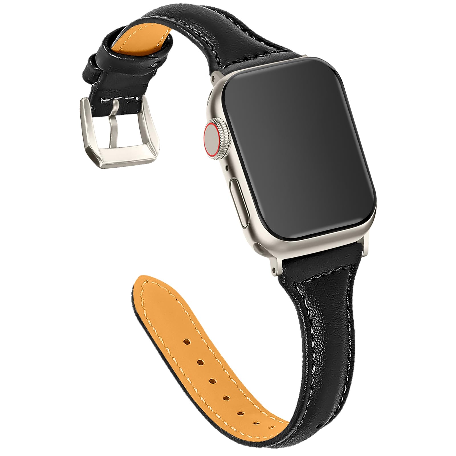 Leather Bands Compatible Apple Watch Bands For Women 38mm 40mm 41mm 42mm 44mm 45mm 46mm 49mm, Top Grain Leather Band Replacement Strap for iWatch Ultra SE SE2 Series 11 10 9 8 7 6 5 4 3 2 1