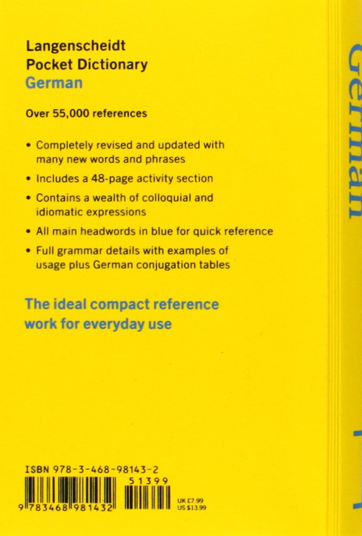 Langenscheidt Pocket Dictionary German: German-English/English-German
