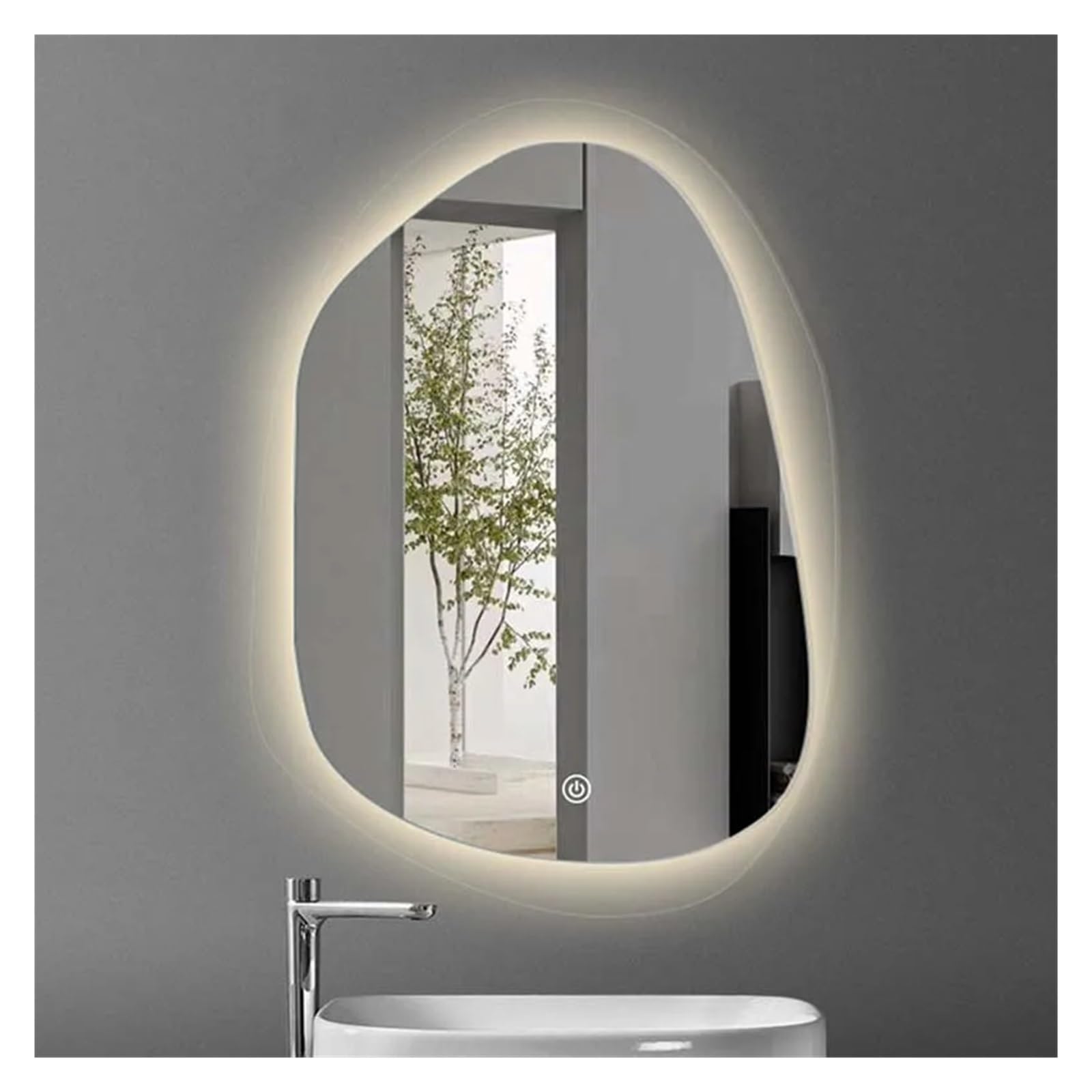 BTZHY Espejos de Baño Espejo de Pared estético con diseño Irregular, Espejo artístico para baño, Ducha, Espejos de Lujo para Dormitorio, Espejos de baño (un Color, 30 x 40 Pulgadas)